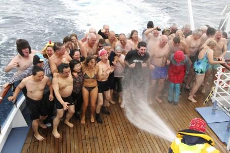 Hosing down at 60 degrees south, Antarctica